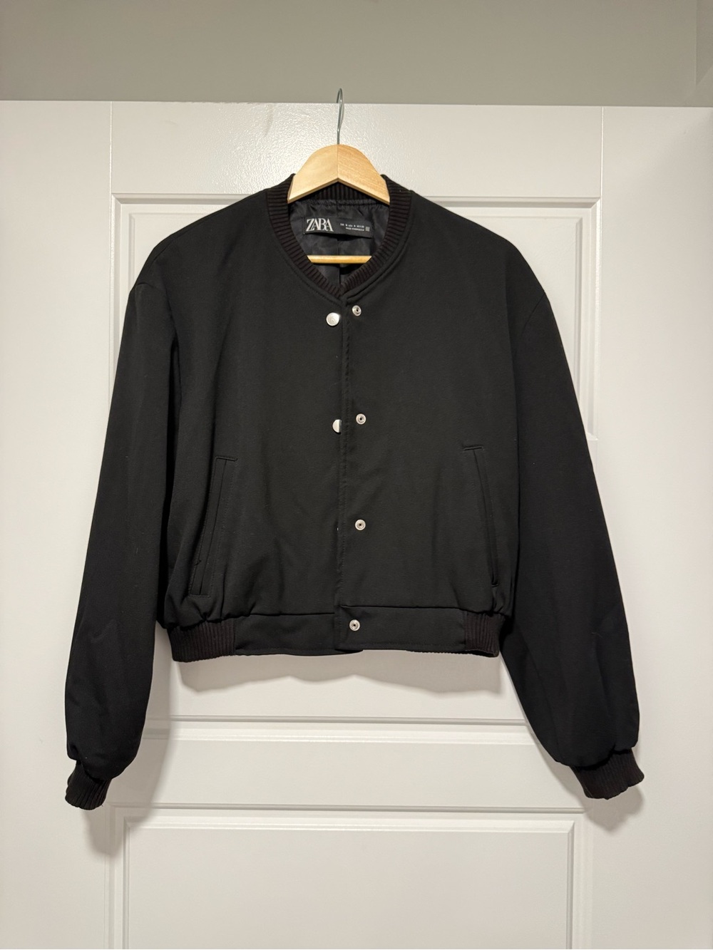 Zara Black Bomber Jacket